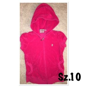 Girls hot pink Velour Juicy Couture zip up cover up sz 10